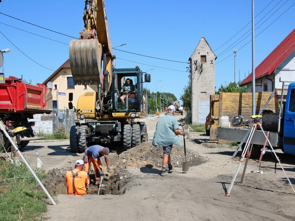 Ulica Bursztynowa w budowie